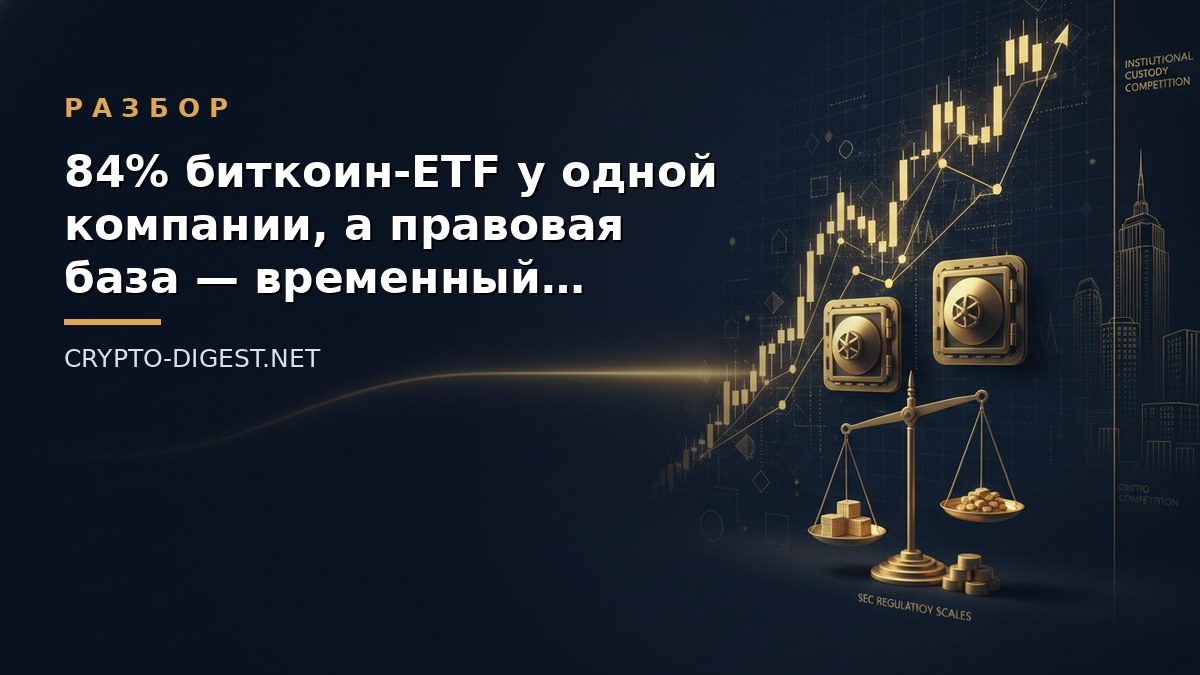 Разбор: 84% биткоин-ETF у одной компании, а правовая база — временный документ: SEC переписывает правила кастодиансов
