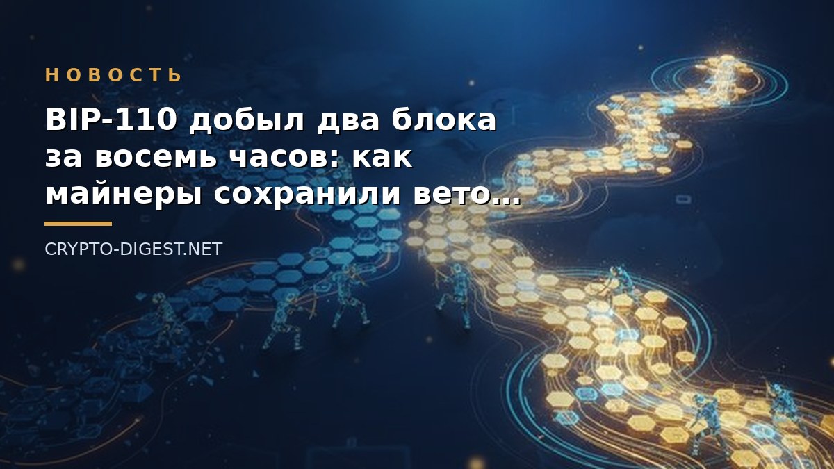 Новость: BIP-110 добыл два блока за восемь часов: как майнеры сохранили вето на правила Bitcoin