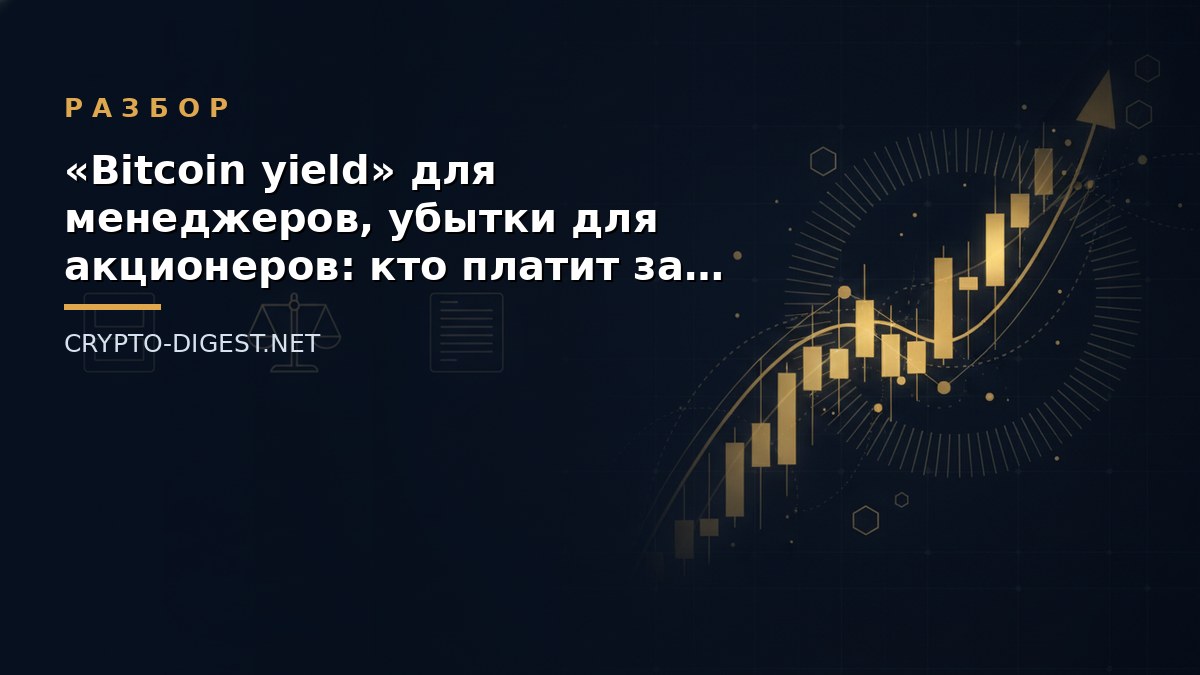 Разбор: «Bitcoin yield» для менеджеров, убытки для акционеров: кто платит за корпоративные биткоин-казначейства