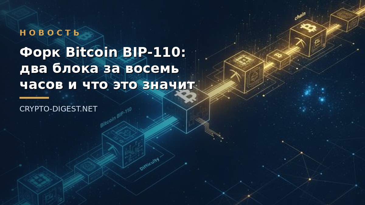 Новость: Форк Bitcoin BIP-110: два блока за восемь часов и что это значит