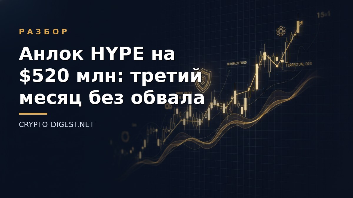 Разбор: Hyperliquid HYPE: анлок на $520 млн — и третий месяц без обвала. Как устроен буфер