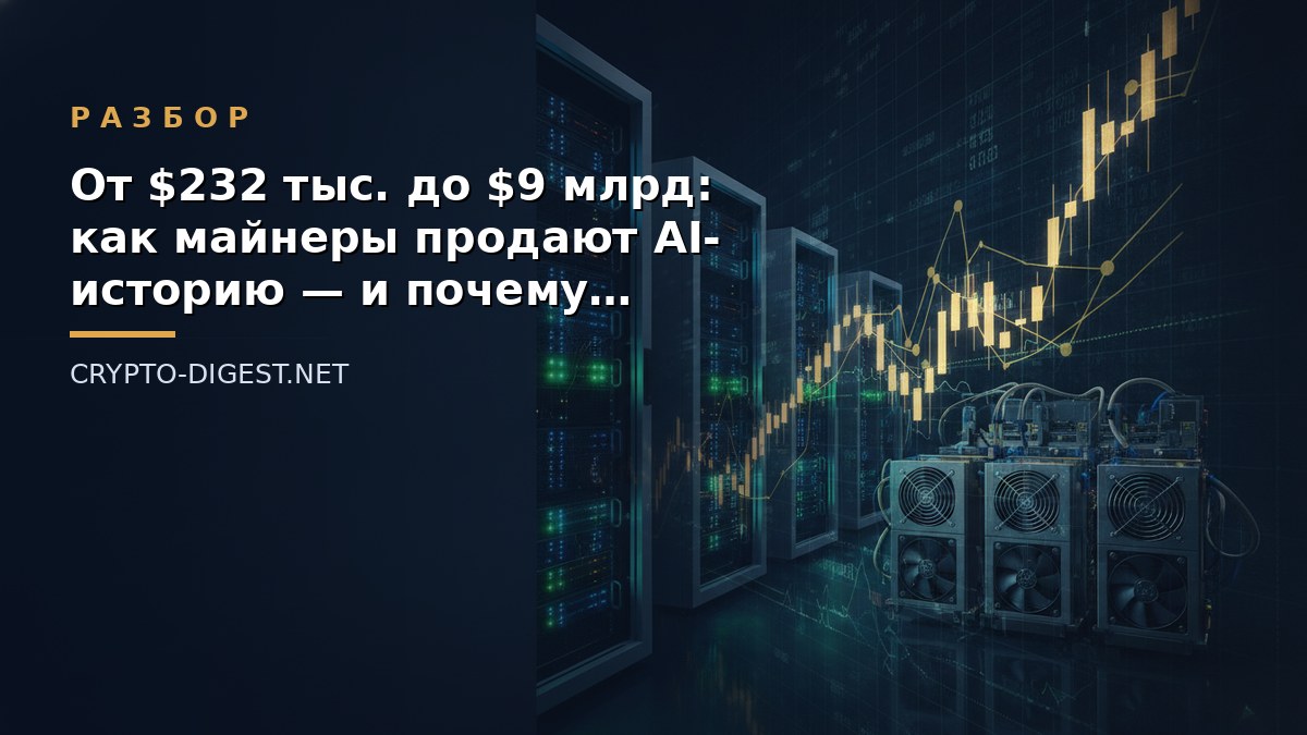 Разбор: От $232 тыс. до $9 млрд: как майнеры продают AI-историю — и почему единицы её реально разыгрывают