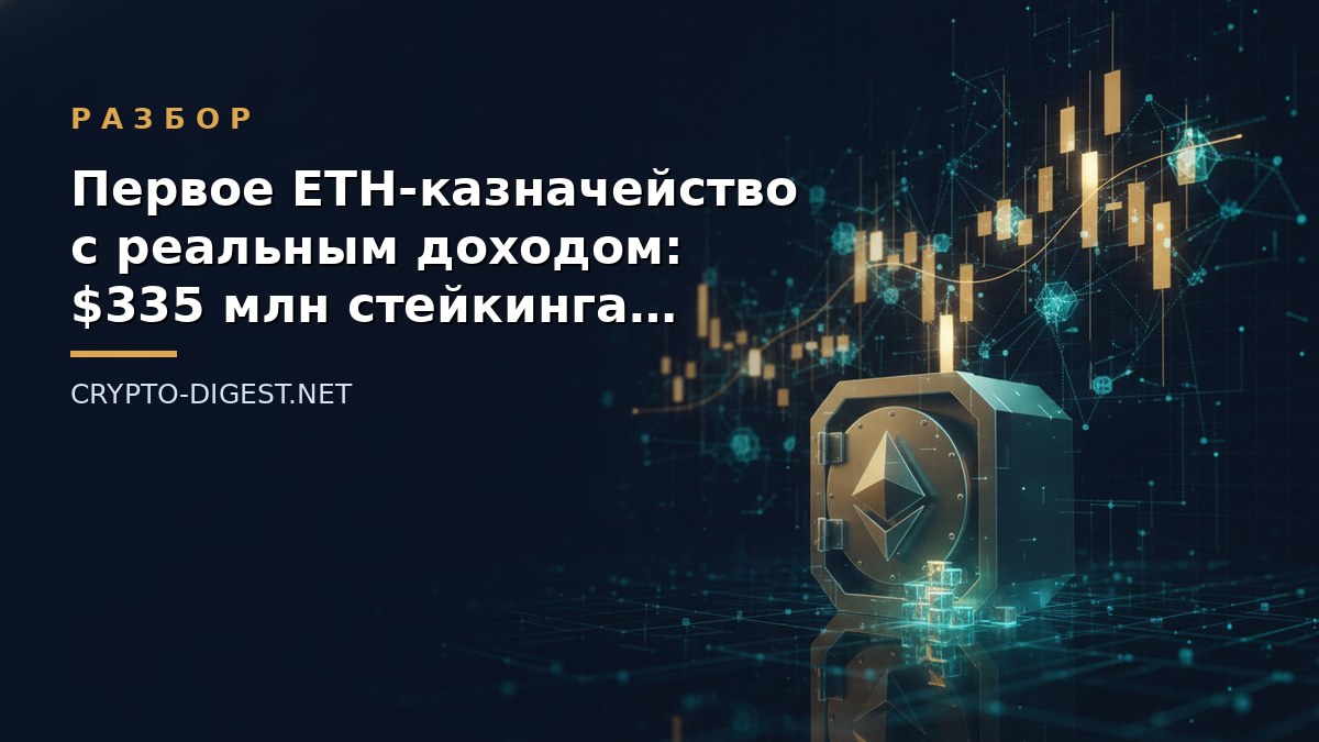 Разбор: Первое ETH-казначейство с реальным доходом: $335 млн стейкинга против $5 млрд бумажных потерь