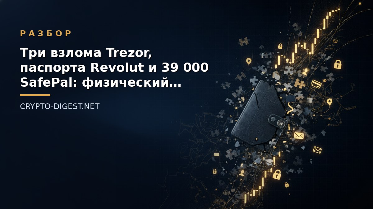 Разбор: Три взлома Trezor, паспорта Revolut и 39 000 SafePal: физический адрес покупателя кошелька оказался ценнее его ключей