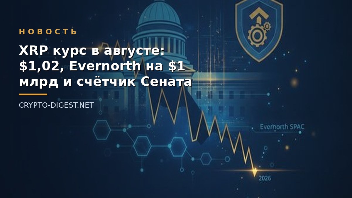 Новость: XRP курс в августе: $1,02, Evernorth на $1 млрд и счётчик Сената