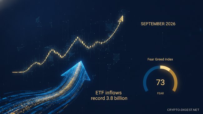 Курс біткоїна 6 вересня 2026: $3,8 млрд у ETF за три тижні — ринок перекреслює «Rektember»