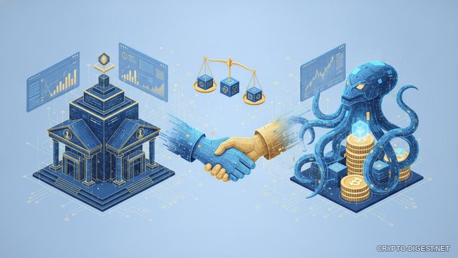 Логотипы Nasdaq и Kraken — сделка по токенизации акций с правом голоса на крипторынке