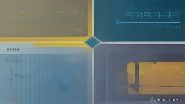Размытые синие и золотые панели с нечёткими графиками, абстрактный фон Hyperliquid HYPE